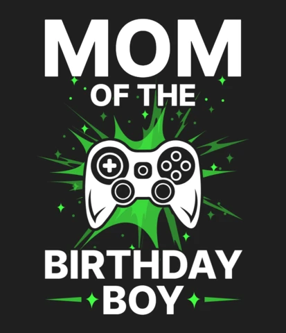 Mamá del cumpleañero plantilla de diseño de camiseta de juegos
