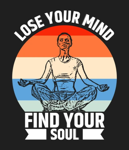Verliere deinen geist finde deine seele yoga t-shirt design vorlage