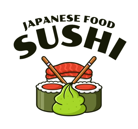 Modèle de logo pour la nourriture japonaise Sushi