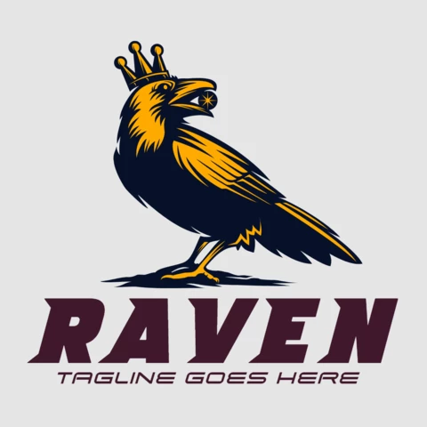 Raven King Logo Design Template