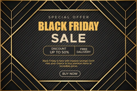 Plantilla de diseño elegante para venta del Black Friday para volantes promocionales