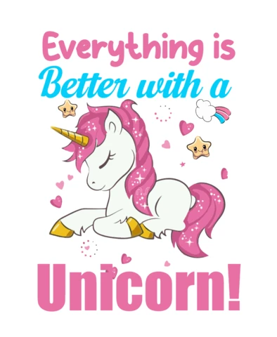 Alles ist besser mit einhorn t-shirt design vorlage