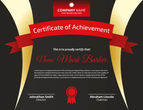 Gradient Elegant Abstract Certificate Post Design Template