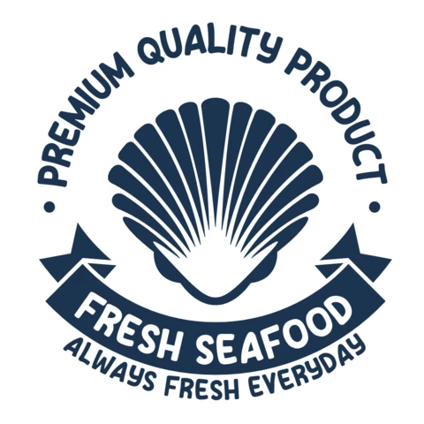 Modelo de design de logotipo de frutos do mar frescos