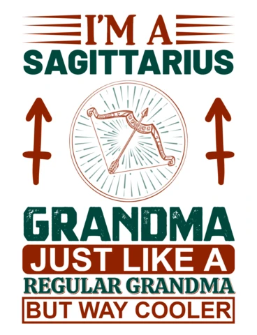 Editable Sagittarius Grandma Quote Design Template – Fun and Playful Graphic Style
