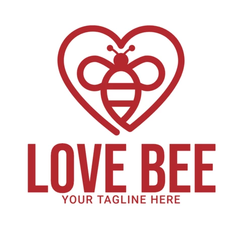Love Bee Logo Design Template