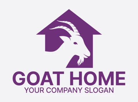 Kolorowy szablon logo koziego domu