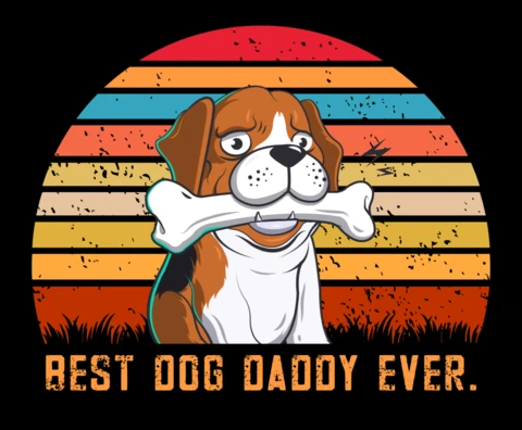 Plantilla de diseño de papá perro retro - editable estilo vintage