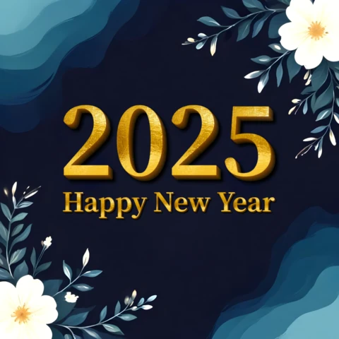 Carte de vœux 2025 à thème floral