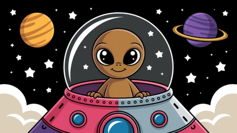 Fun Alien Adventure Design Template for Kids