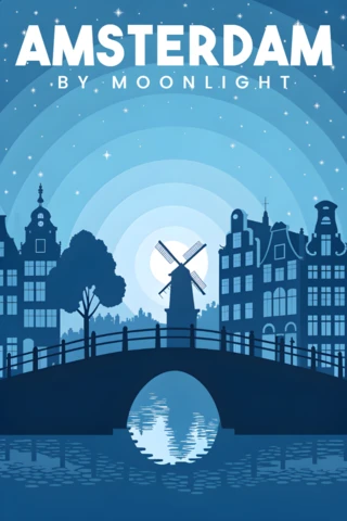 Amsterdam Moonlight Design Template for Posters