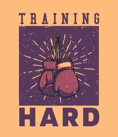 Boxing Gloves Vintage T-shirt Design Template