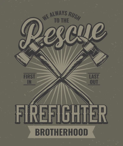 Fire Fighter's Axes T-Shirt Design Template