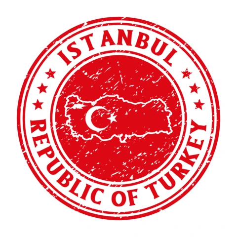 Istanbul Turkey Stamp Logo Design Template