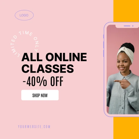 Online Classes Discount Instagram Post Design Template