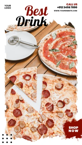 Bright White Ad Restaurant Instagram Story Post Design Template