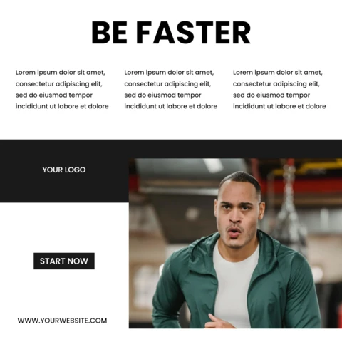 Be Faster Gym Social Media Post Design Template