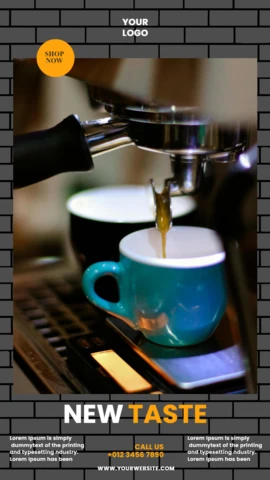 Nouveau goût café promotionnel instagram story post design template