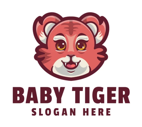 Plantilla de diseño de logotipo de tigre bebé