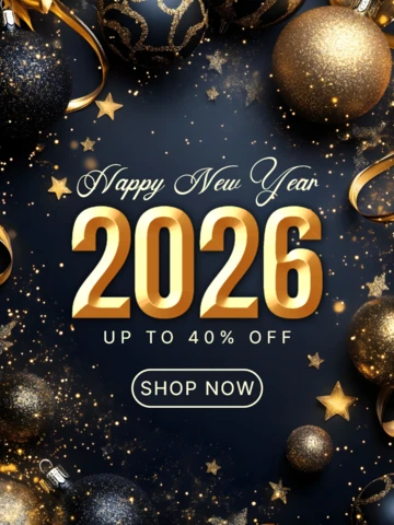 2026年新年のきらびやかな装飾品販売のデザインテンプレート