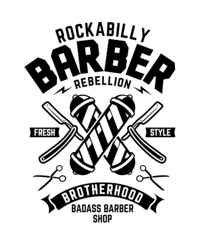 Rockabilly Barber T-Shirt Design Template