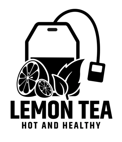 Modello di logo per il tè caldo e sano al limone