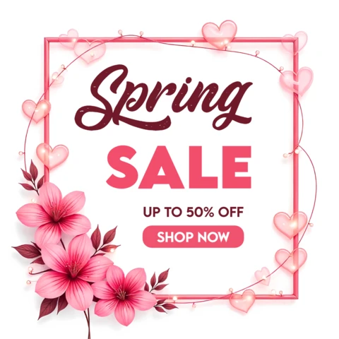 Modèle de conception pour les soldes de printemps - promotion jusqu'à 50 % de réduction