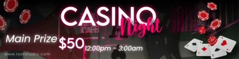 Casino Night Advertising Linkedin Banner Design Template