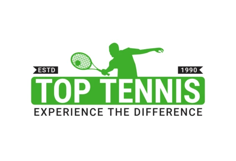 Modèle de conception de logo sportif de tournoi de tennis supérieur