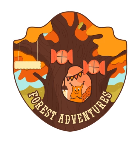 Modèle de badge pour les aventures en forêt