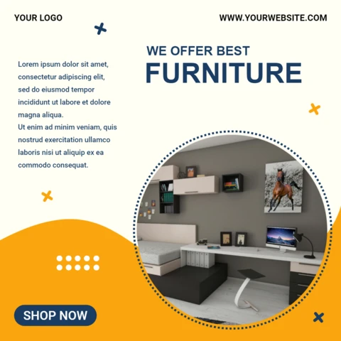 Dotted Line Circle Advertisement Instagram Post Design Template