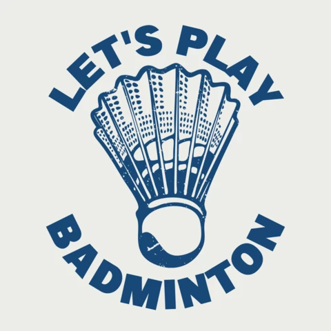Let's Play Badminton With Shuttlecock Vintage T-shirt Design Template