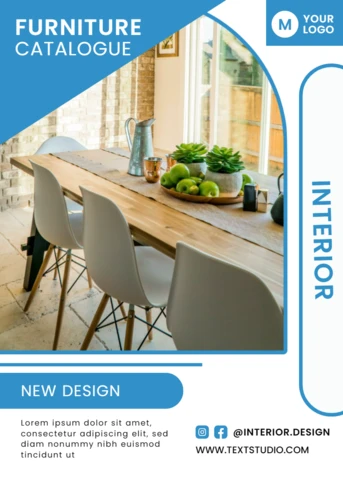 Plantilla de catálogo de muebles modernos para exhibición de diseño de interiores