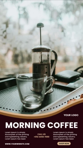 Coffee Shop Instagram Story Post Design Template