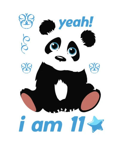 Yeah I Am 11 Panda T-Shirt Design Template