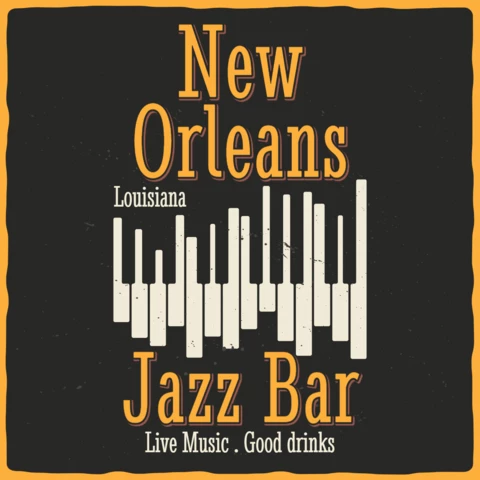 New Orleans Jazz Bar T-Shirt Design Template
