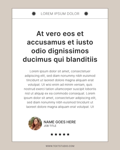 Plantilla de diseño de post de instagram testimonial profesional