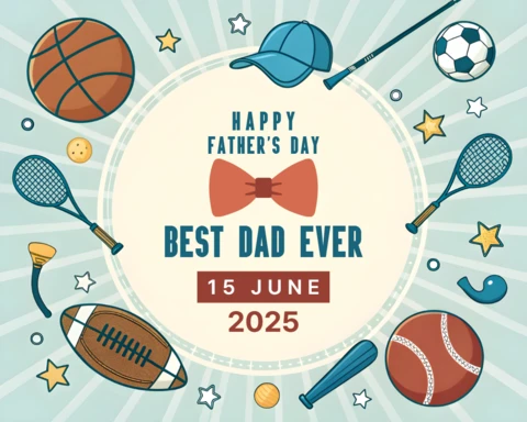 Father's Day Wishes Card Template for Sports Dad
