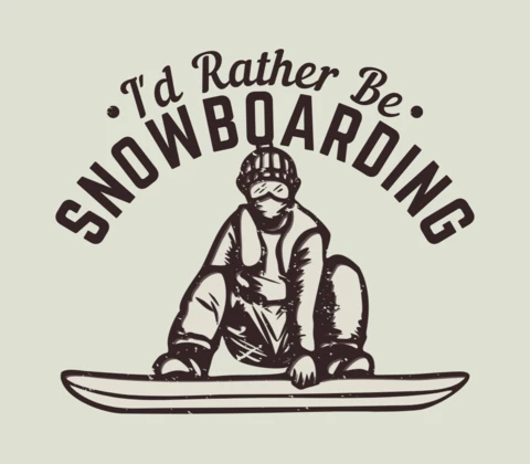 Modèle de t-shirt vintage pour le snowboard et le snowboarder