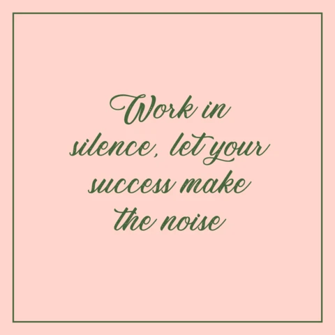 Werken in stilte succes quote instagram post ontwerpsjabloon