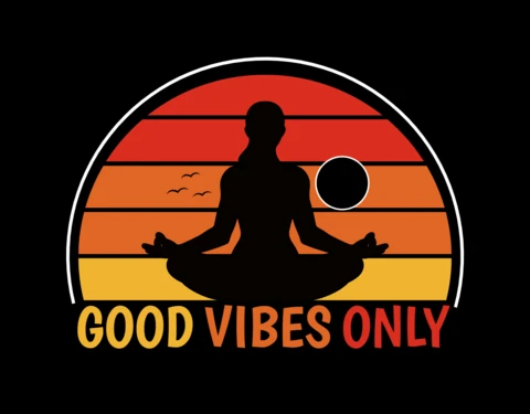Modello di design per t-shirt Good Vibes Only Yoga