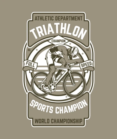 Triathlon Bike T-Shirt Design Template