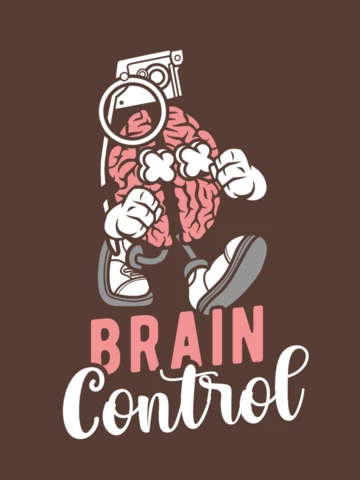 Brain Control with Character T-shirt Design Template
