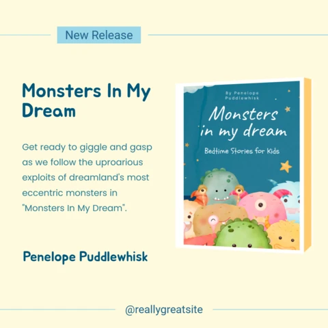 Children's Literacy Book Monsters In My Dream Sale Instagram Post Design Template