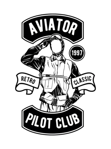 Modèle de conception de t-shirt de club de pilote d'aviateur