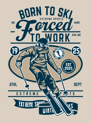 Born to Ski T-Shirt Design Template