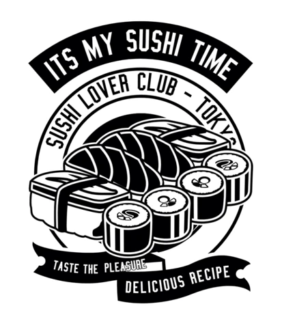 Modèle de conception de t-shirt "C'est mon heure de sushi"