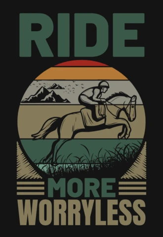 Ride more, worry less vintage horse racing t-shirt design template