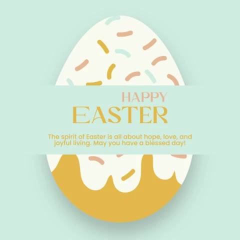 Post di instagram illustrativo di buona pasqua in azzurro e marrone