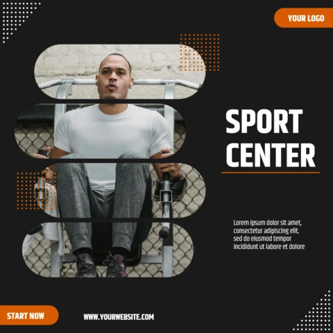 Uderzający geometryczny szablon promocyjnego posta w mediach społecznościowych